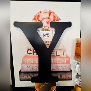 Black Letter Y Wood Decor